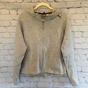 Puma Women’s Gray Zip-Up Hooded Jacket